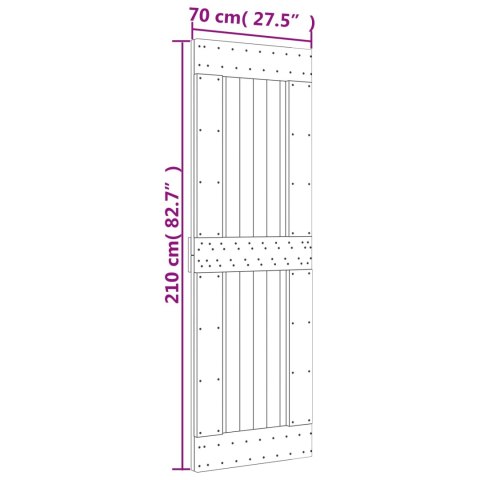 VidaXL Drzwi przesuwne Naturalny i czarny 70 x 210 cm