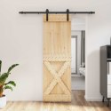 VidaXL Drzwi przesuwne Naturalny i czarny 70 x 210 cm