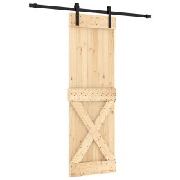 VidaXL Drzwi przesuwne Naturalny i czarny 70 x 210 cm
