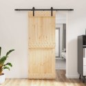 VidaXL Drzwi przesuwne Naturalny i czarny 85 x 210 cm