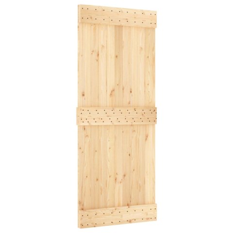 VidaXL Drzwi przesuwne Naturalny i czarny 85 x 210 cm