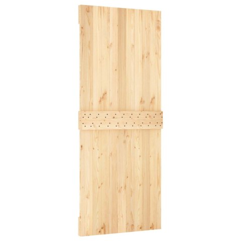 VidaXL Drzwi przesuwne Naturalny i czarny 85 x 210 cm