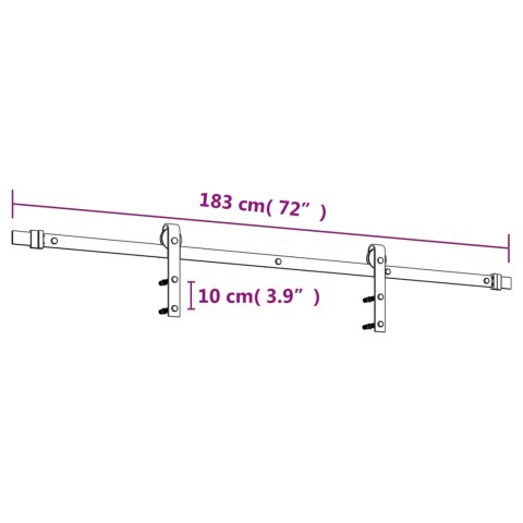 VidaXL Drzwi przesuwne Naturalny i czarny 85 x 210 cm