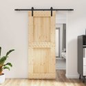 VidaXL Drzwi przesuwne Naturalny i czarny 85 x 210 cm