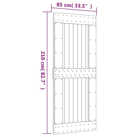 VidaXL Drzwi przesuwne Naturalny i czarny 85 x 210 cm