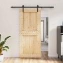 VidaXL Drzwi przesuwne Naturalny i czarny 90 x 210 cm
