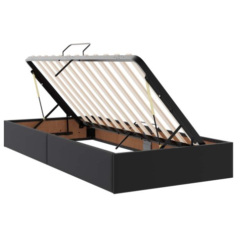 VidaXL Łóżko otomanowe Czarny 100 x 200 cm Skóra ekologiczna