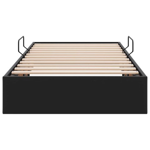 VidaXL Łóżko otomanowe Czarny 100 x 200 cm Skóra ekologiczna
