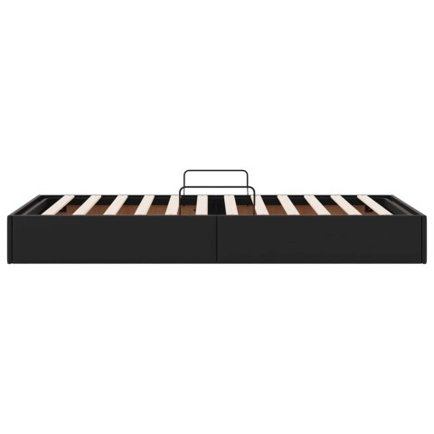 VidaXL Łóżko otomanowe Czarny 100 x 200 cm Skóra ekologiczna