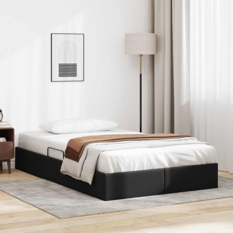 VidaXL Łóżko otomanowe Czarny 120 x 200 cm Skóra ekologiczna