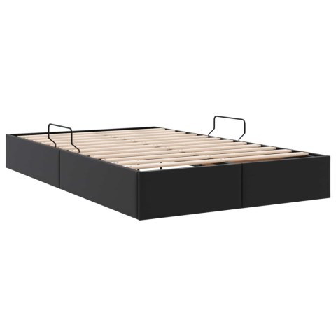 VidaXL Łóżko otomanowe Czarny 120 x 200 cm Skóra ekologiczna