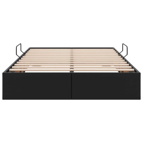 VidaXL Łóżko otomanowe Czarny 120 x 200 cm Skóra ekologiczna