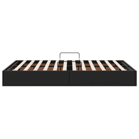 VidaXL Łóżko otomanowe Czarny 120 x 200 cm Skóra ekologiczna