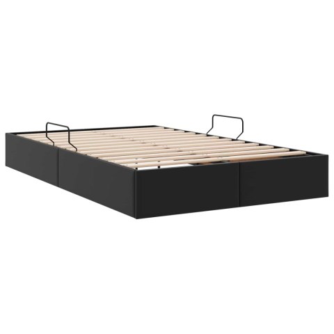 VidaXL Łóżko otomanowe Czarny 120 x 200 cm Skóra ekologiczna