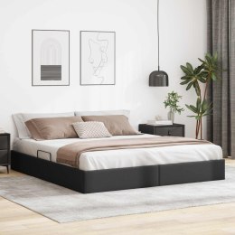 VidaXL Łóżko otomanowe Czarny 160 x 200 cm Skóra ekologiczna