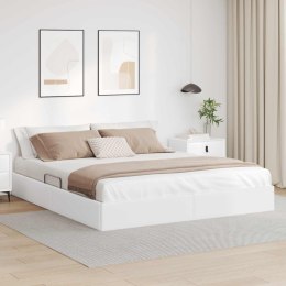 VidaXL Łóżko otomanowe Czysta Biała 160 x 200 cm Skóra ekologiczna