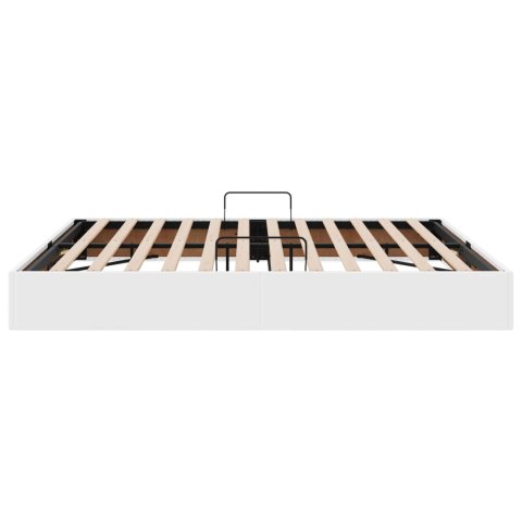 VidaXL Łóżko otomanowe Czysta Biała 160 x 200 cm Skóra ekologiczna