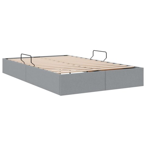 VidaXL Łóżko otomanowe Jasnoszary 120 x 200 cm tkanina