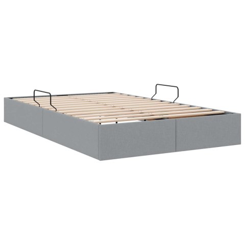VidaXL Łóżko otomanowe Jasnoszary 120 x 200 cm tkanina