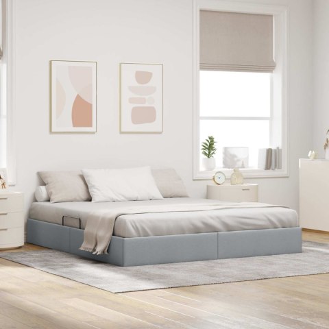 VidaXL Łóżko otomanowe Jasnoszary 180 x 200 cm tkanina