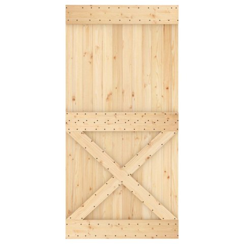 VidaXL Drzwi przesuwne Naturalne i białe 100 x 210 cm
