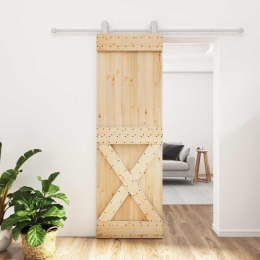 VidaXL Drzwi przesuwne Naturalne i białe 70 x 210 cm
