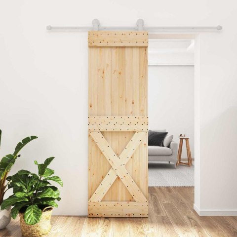 VidaXL Drzwi przesuwne Naturalne i białe 70 x 210 cm
