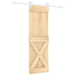 VidaXL Drzwi przesuwne Naturalne i białe 70 x 210 cm