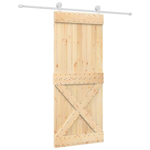 VidaXL Drzwi przesuwne Naturalne i białe 85 x 210 cm