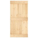 VidaXL Drzwi przesuwne Naturalny i czarny 100 x 210 cm