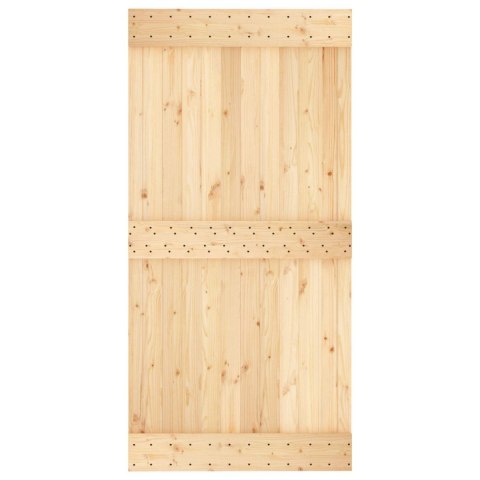 VidaXL Drzwi przesuwne Naturalny i czarny 100 x 210 cm
