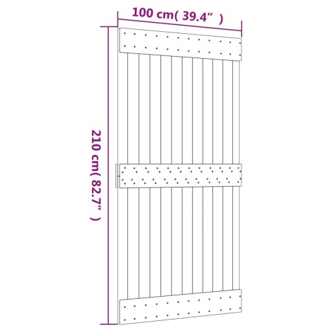 VidaXL Drzwi przesuwne Naturalny i czarny 100 x 210 cm