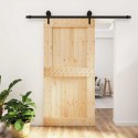 VidaXL Drzwi przesuwne Naturalny i czarny 100 x 210 cm