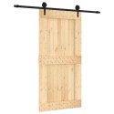 VidaXL Drzwi przesuwne Naturalny i czarny 100 x 210 cm
