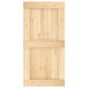 VidaXL Drzwi przesuwne Naturalny i czarny 100 x 210 cm