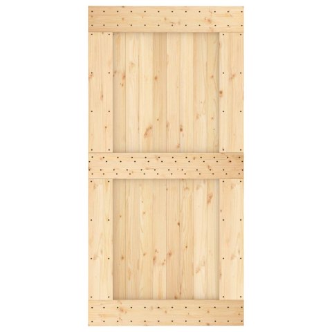 VidaXL Drzwi przesuwne Naturalny i czarny 100 x 210 cm