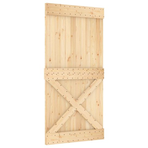 VidaXL Drzwi przesuwne Naturalny i czarny 100 x 210 cm
