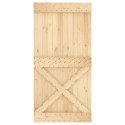 VidaXL Drzwi przesuwne Naturalny i czarny 100 x 210 cm