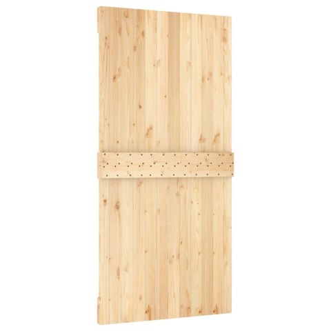 VidaXL Drzwi przesuwne Naturalny i czarny 100 x 210 cm