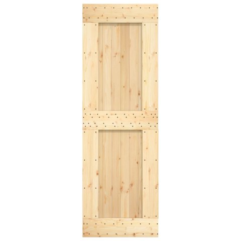 VidaXL Drzwi przesuwne Naturalny i czarny 70 x 210 cm