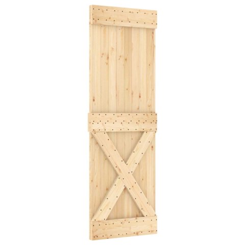 VidaXL Drzwi przesuwne Naturalny i czarny 70 x 210 cm
