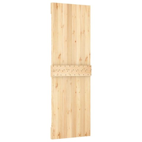 VidaXL Drzwi przesuwne Naturalny i czarny 70 x 210 cm