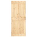 VidaXL Drzwi przesuwne Naturalny i czarny 85 x 210 cm