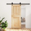 VidaXL Drzwi przesuwne Naturalny i czarny 85 x 210 cm