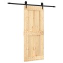 VidaXL Drzwi przesuwne Naturalny i czarny 85 x 210 cm