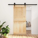 VidaXL Drzwi przesuwne Naturalny i czarny 90 x 210 cm