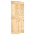 VidaXL Drzwi przesuwne Naturalny i czarny 95 x 210 cm