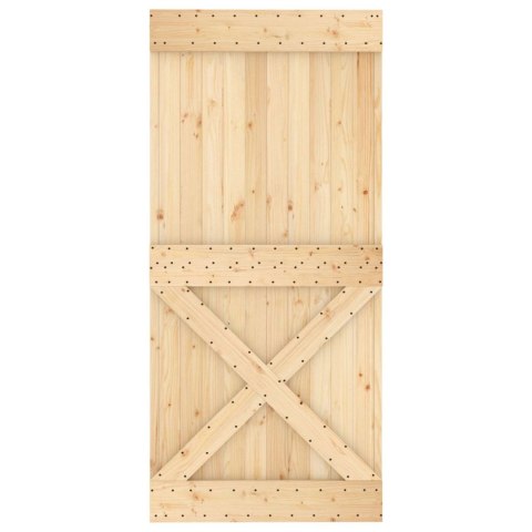 VidaXL Drzwi przesuwne Naturalny i czarny 95 x 210 cm