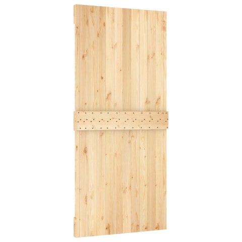 VidaXL Drzwi przesuwne Naturalny i czarny 95 x 210 cm
