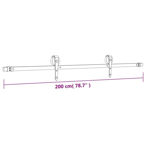 VidaXL Drzwi przesuwne Naturalny i czarny 95 x 210 cm